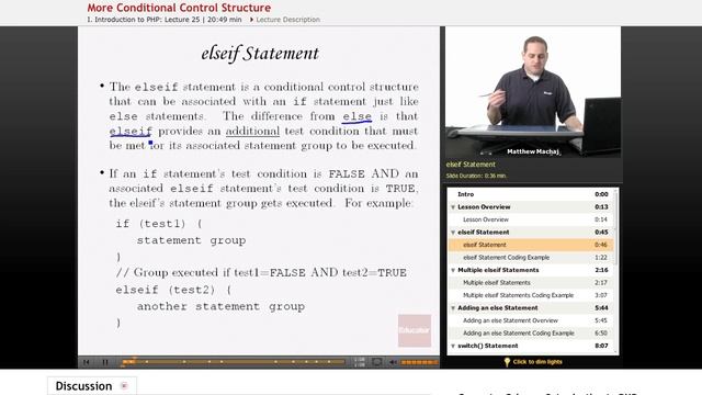 PHP: elseif Statement смотреть онлайн