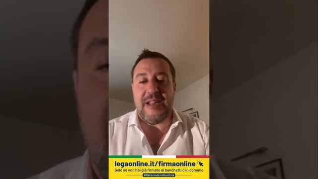 MATTEO SALVINI: "FIRMA I REFERENDUM GIUSTIZIA ONLINE" смотреть онлайн