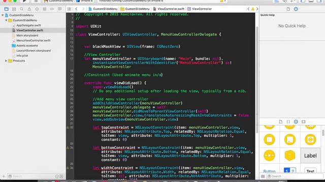 Swift - Slide Menu смотреть онлайн