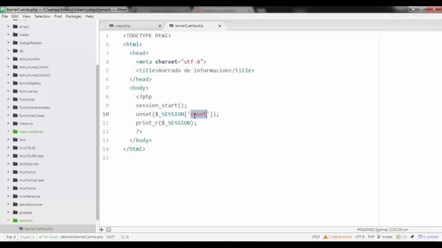 PHP - Destruir Sesiones смотреть онлайн