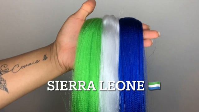 Custom Color Braiding Hair Blend | Liberia 🇱🇷 & Sierra Leone 🇸🇱 Flag Blend #17