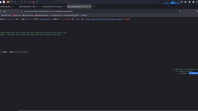 Root me-Web-server-HTML Source code смотреть онлайн