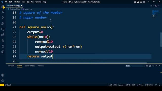 Happy number | python code | leetcode-202 смотреть онлайн
