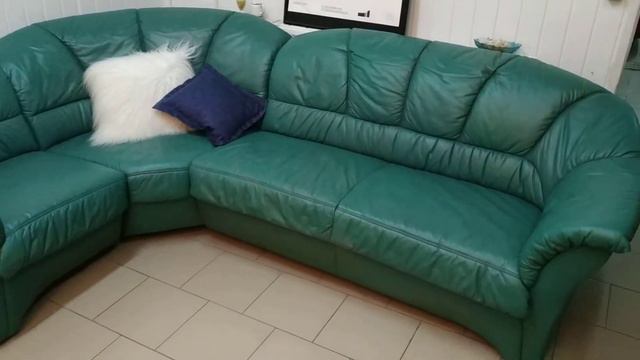 Шкіряний кутовий диван з кріслом, в-ник Німеччина смотреть онлайн