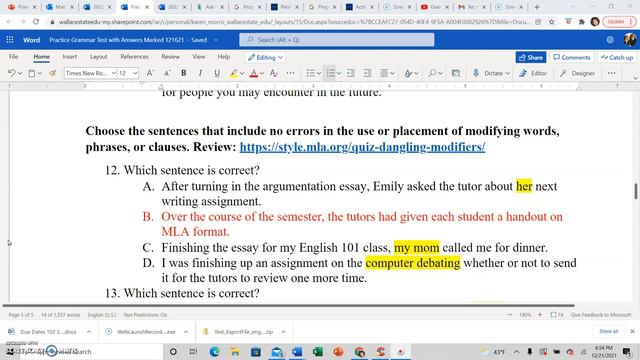 Grammar Practice Test: Dangling Modifiers смотреть онлайн