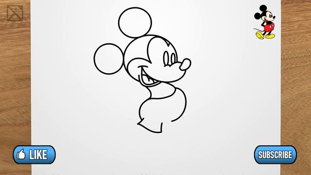 How to draw MICKEY MOUSE step by step, EASY смотреть онлайн