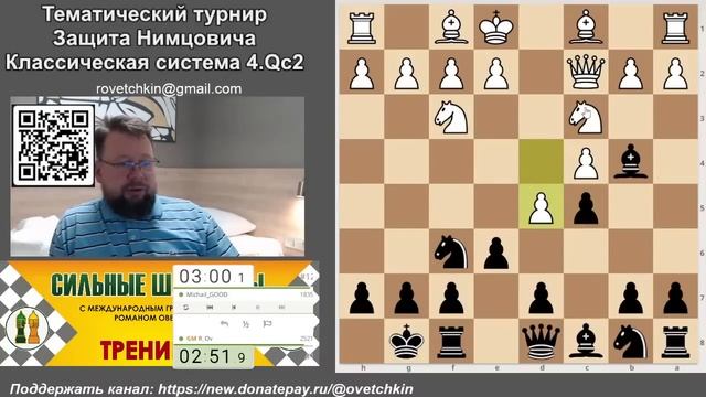 [RU] . Защита Нимцовича.  Классическая система 4.Qc2 4 ЭТАП 27/02 – 12/03 на Lichess.org