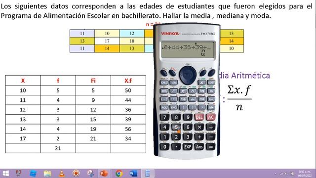 MEDIDAS DE TENDENCIA CENTRAL A TRAVÉS DE UNA TABLA DE FRECUENCIAS - VARIABLE DISCRETA смотреть онлайн