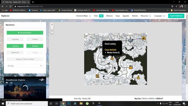MAPA Pedro Bay Alaska, USA LOCALIZAÇAO TODAS PEÇAS E VEICULOS SNOWRUNNER смотреть онлайн