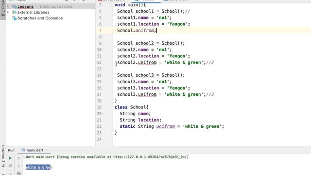 @36 static keyword(static variable and static method) in Dart смотреть онлайн