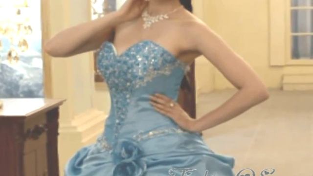 2014 Aqua Blue and White Quinceanera Dress-Topdresses100.com смотреть онлайн