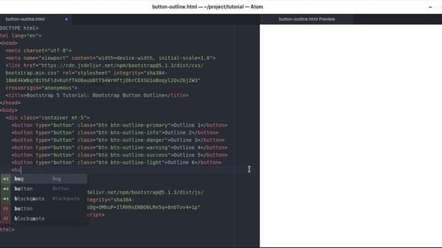 Bootstrap 5: Button Outline смотреть онлайн