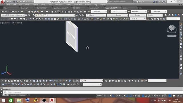 AutoCAD 3D Door Drawing and Window Leaf смотреть онлайн