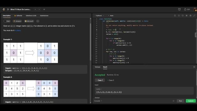 [Leetcode Blind 75] 73. Set Matrix Zeroes (Python 中文詳解) смотреть онлайн
