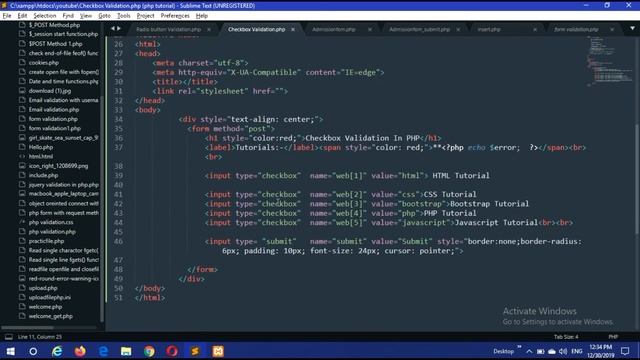 Multiple checkbox validation in php | How to get Multiple Checkbox values in php | radio button смотреть онлайн
