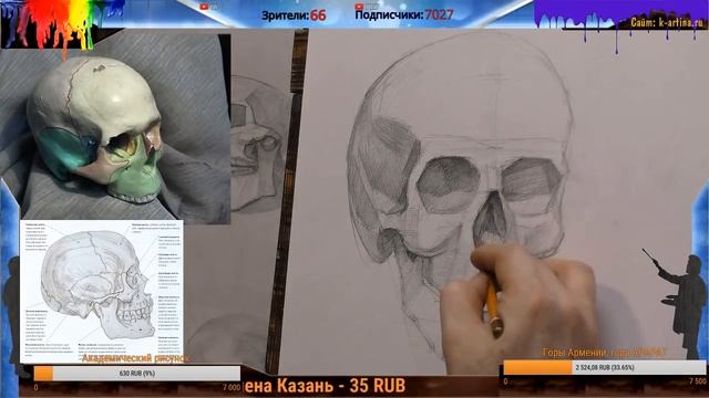 Рисунок черепа, пропорции лица ► Анатомия для художников смотреть онлайн