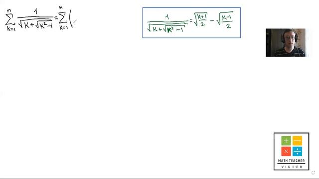 И снова телескопический метод. Вычисляем сумму в замкнутой форме смотреть онлайн