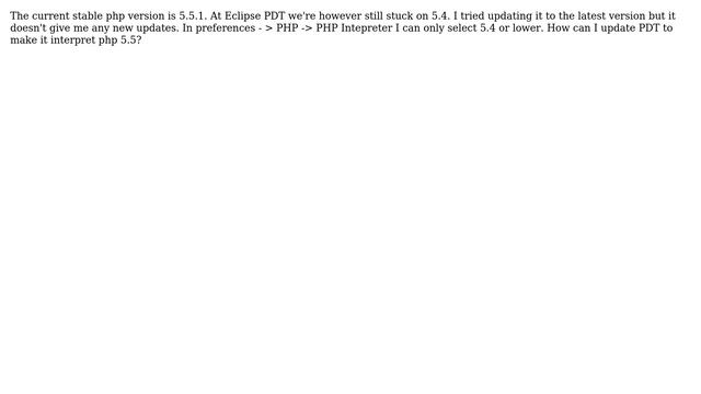 Update Eclipse PDT to php 5.5 смотреть онлайн