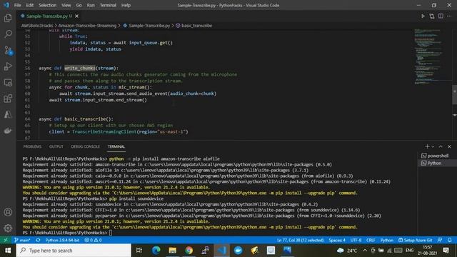 Amazon Transcribe to stream Speech-to-Text with python смотреть онлайн