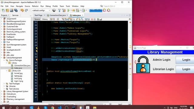 3/14 - Library Management System | Creating Index or Home Page | Java project | NetBeans & MySQL смотреть онлайн