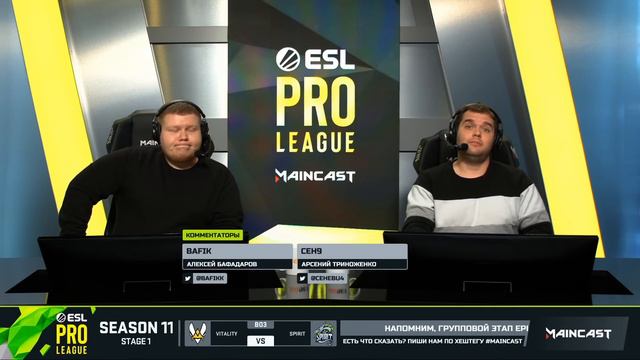 Team Vitality Vs Team Spirit [Map 1, Inferno] (Best Of 3) ESL Pro League | Groups