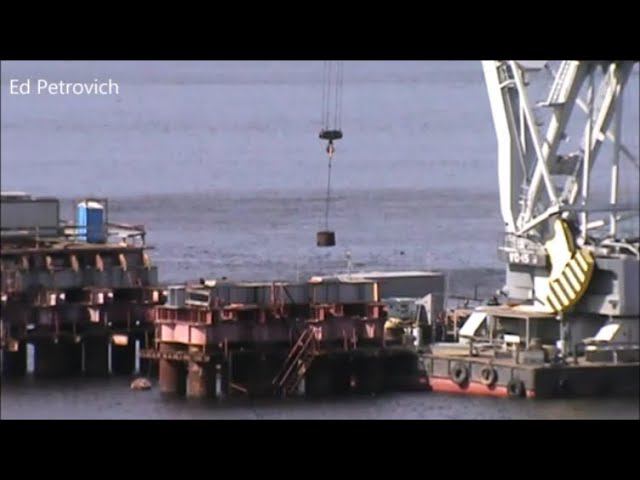 Мост в Самарской обл.26.04.21.Работы на опорах№3 и №4.Bridge Togliatti-Klimovka.