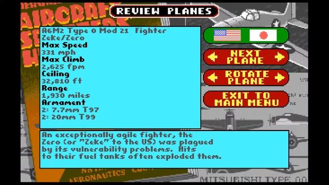 Battlehawks 1942 (Amiga 50Hz) - Plane Overview смотреть онлайн