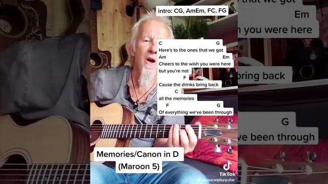 Memories/Canon in D (Maroon 5) guitar lesson смотреть онлайн