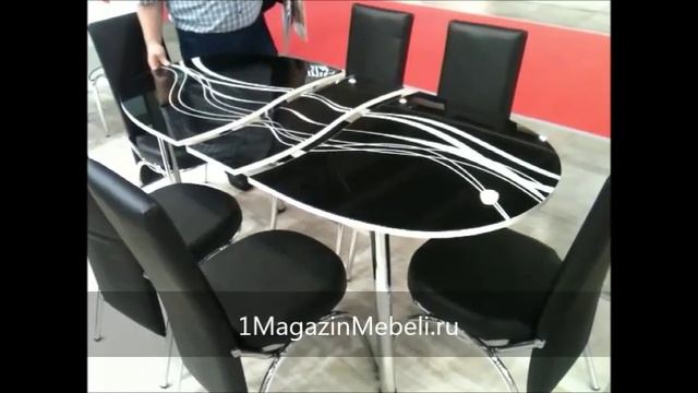 Стол черный стеклянный раздвижной м4119 смотреть онлайн