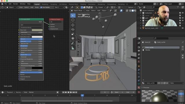 Интерьер заказчику с нуля в 3D. Материалы и настройки рендера в блендер 3д смотреть онлайн