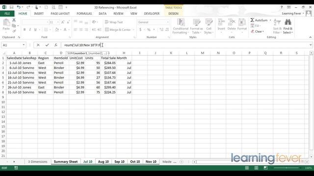 Excel Tutorial For Beginners - 3D Referencing смотреть онлайн