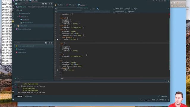SASS intro | S01E08 | SASS nested vs css смотреть онлайн