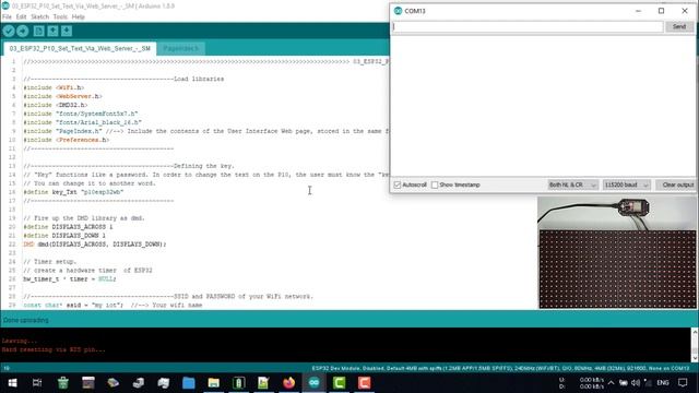 Arduino IDE + ESP32 + P10 | Interfacing P10 LED Display with ESP32 + Set Text on P10 with Web Serve смотреть онлайн