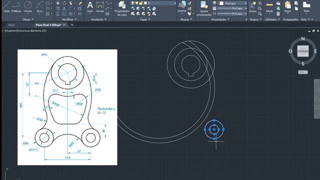 Autodesk AutoCAD 2022 Pieza final 4 Dibujo dwg 2021 09 26 15 43 24 смотреть онлайн