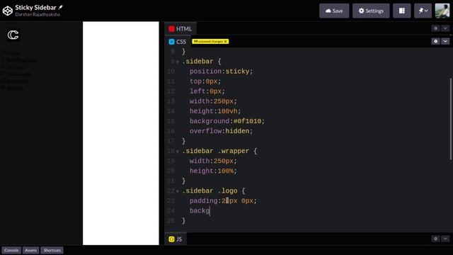 Create Responsive Sticky Sidebar using HTML & CSS смотреть онлайн