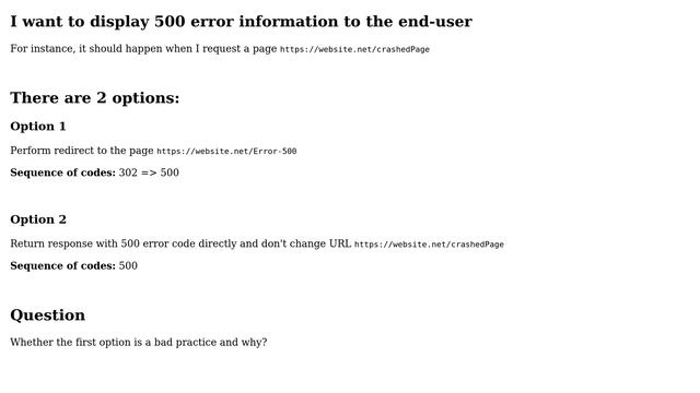 Webmasters: Is 302 redirect before 500 a bad practice from SEO perspective? смотреть онлайн