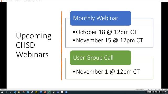 CHSD User Group Call, October 4, 2022 смотреть онлайн