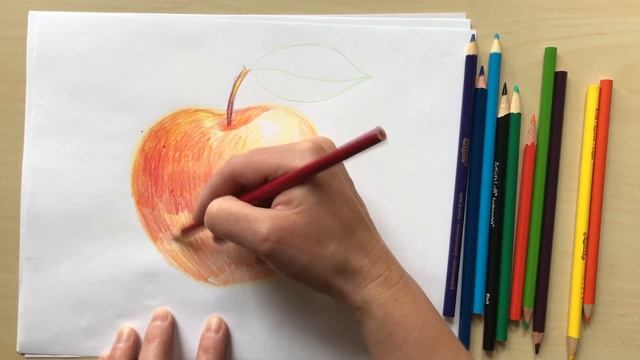 Как нарисовать яблоко цветными карандашами. Рисуем вместе с Наталкой Барвинок #урок_рисования смотреть онлайн