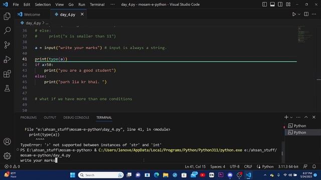 04 If-Else in Python || Comparison Operators | Logical Operators || Mosam-e-Python S1 смотреть онлайн