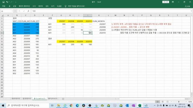 #5 열을 행으로 UNPIVOT (행열변환) смотреть онлайн