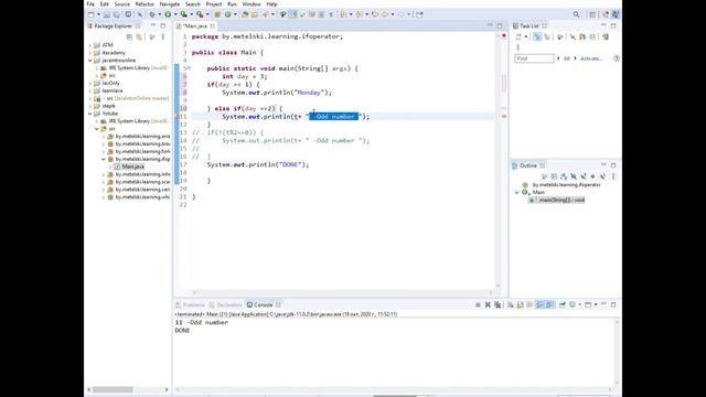 Operator if JAVA. смотреть онлайн