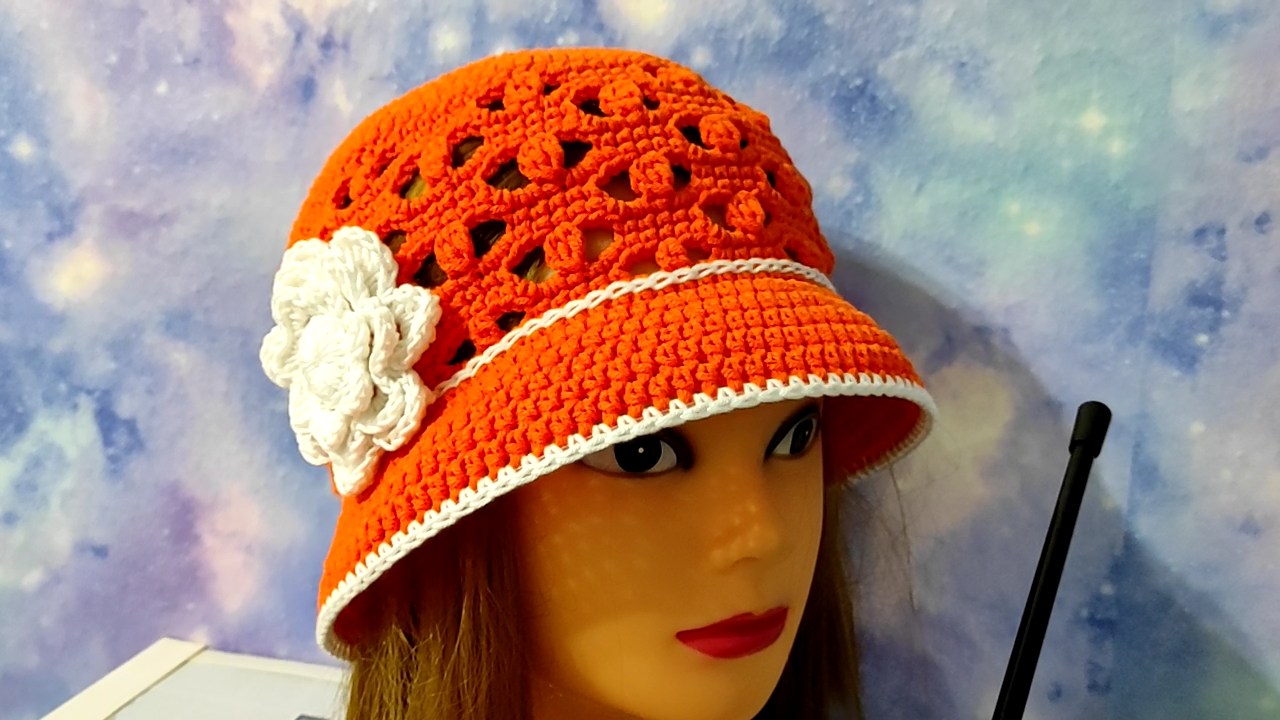 Шляпка КЛОШ крючком. Подробное видео для начинающих. смотреть онлайн