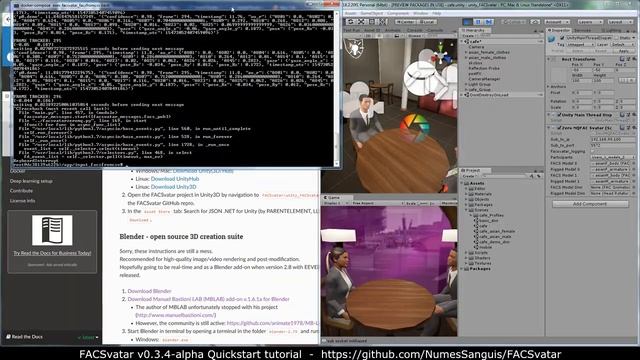 FACSvatar v0.3.4 Quickstart: Real-time with Unity3D + OpenFace and Blender + ManuelBastioniLAB смотреть онлайн