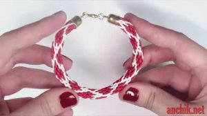 Браслет _Кумихимо_ из 16 нитей (сердечки).