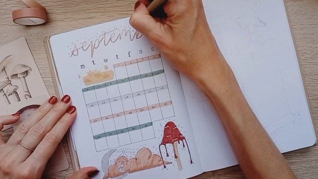September 2022 | Plan with me | Bullet Journal Monthly Setup - Whimsical Mushrooms смотреть онлайн