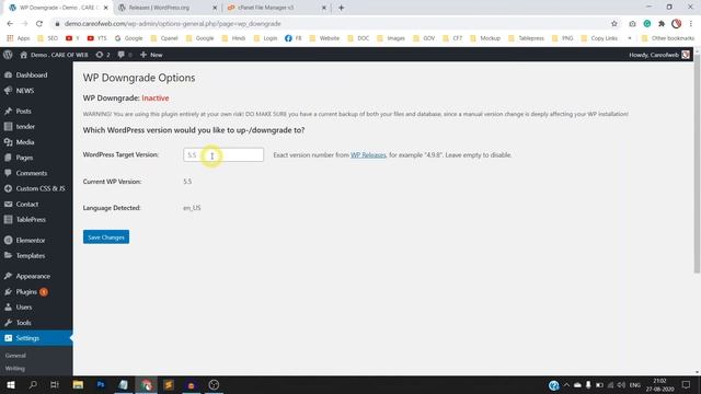 How to Downgrade WordPress Version | Change WordPress Version | In Hindi смотреть онлайн