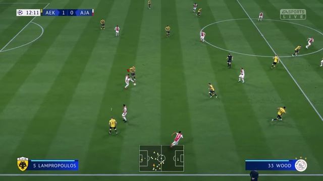 FIFA 19_ AEK Athens VS Ajax UEFA champions League group E second leg смотреть онлайн