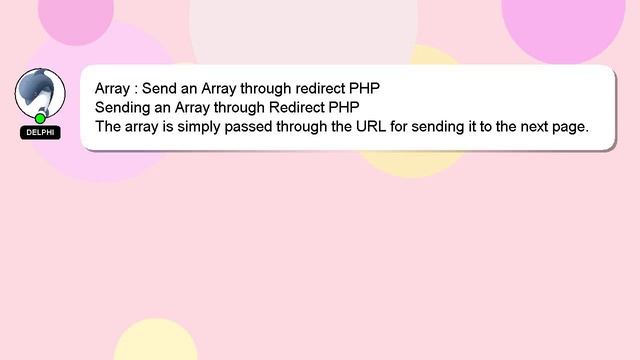 Array : Send an Array through redirect PHP смотреть онлайн
