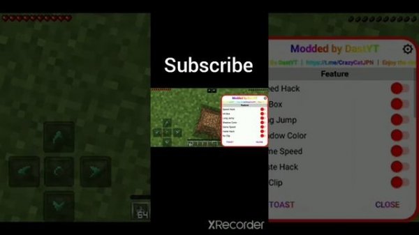 Minecraft 1.18.32 Mod menu [hitbox] [fly] [unlimited health] and more by CrazyCat work split Contro