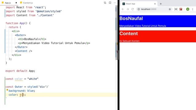 Styling React Dengan Emotion - 3 Menggunakan Variable Luar Untuk Styling смотреть онлайн